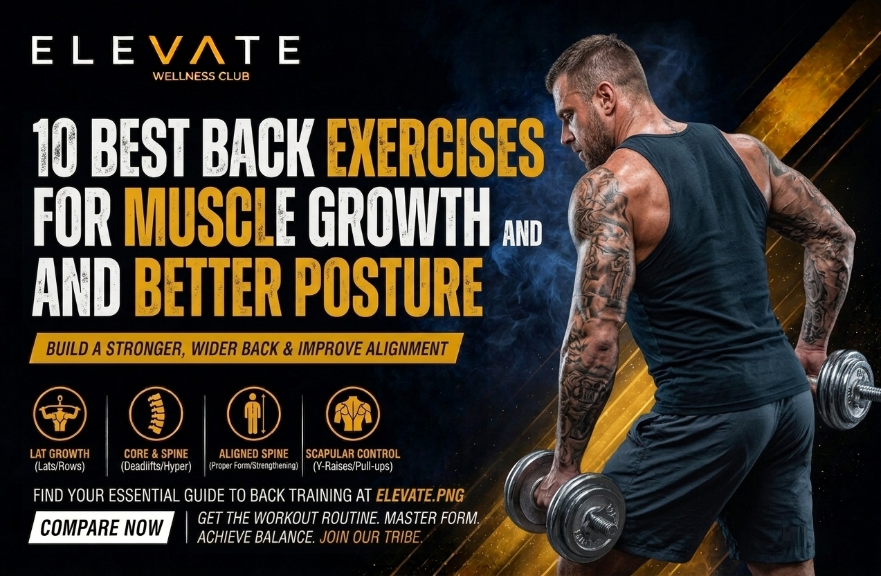Best back exercises to build muscle and improve posture at Elevate Wellness Club