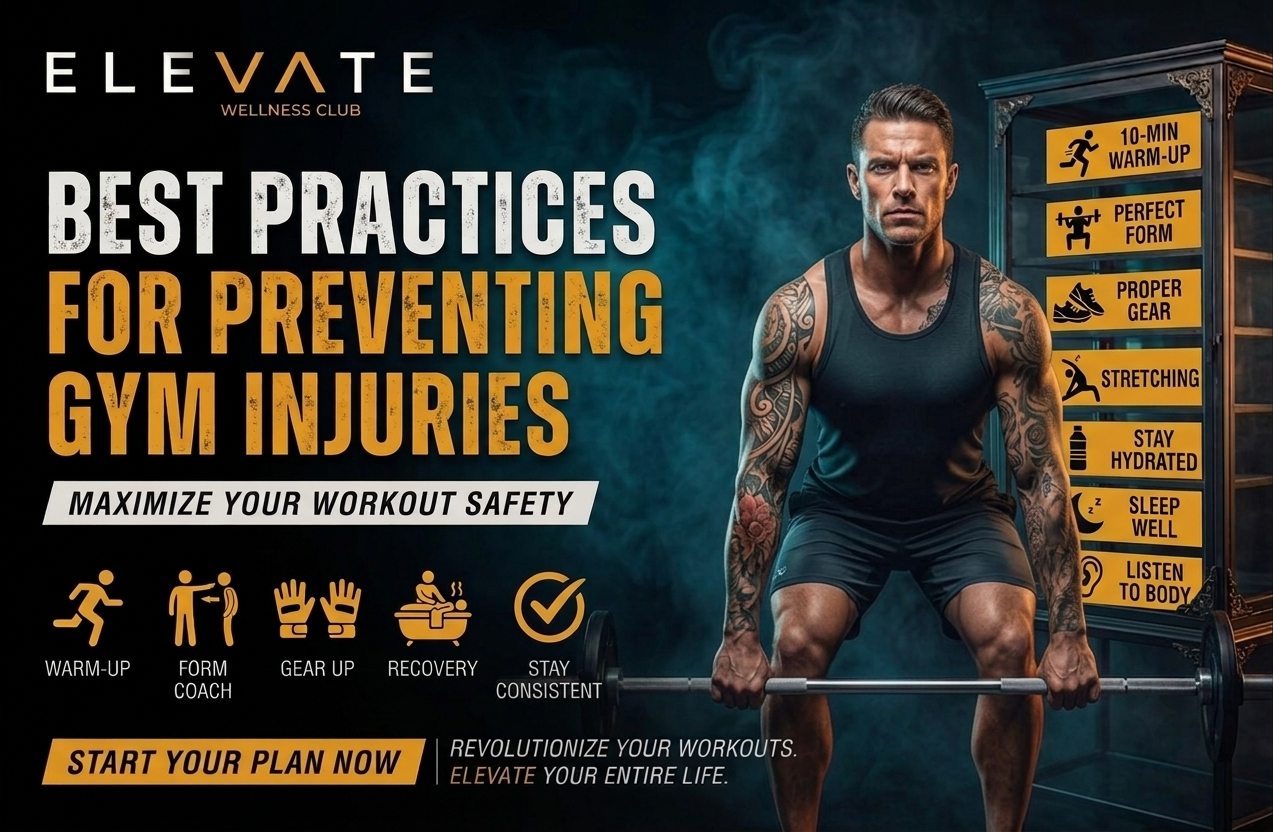 Professional gym trainer helping members perform safe exercises with correct workout techniques at True Elevate Wellness Club