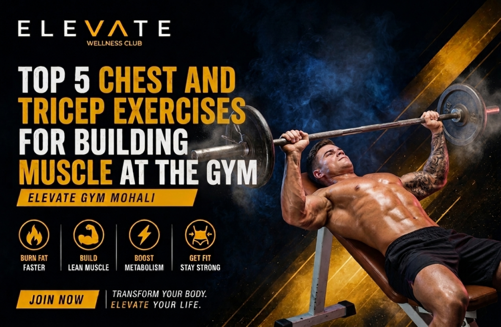 Chest and tricep workout gym exercises for building muscle