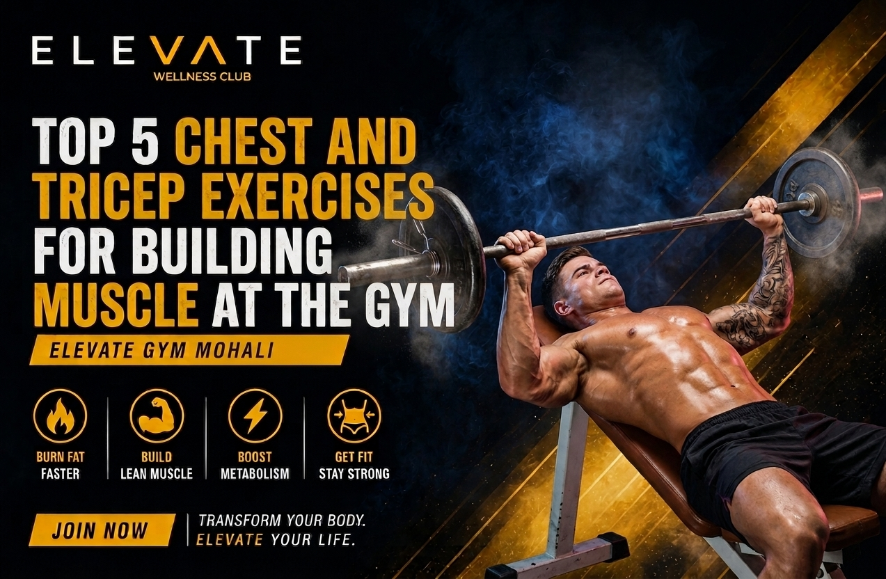 Chest and tricep workout gym exercises for building muscle