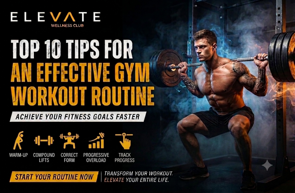 Effective gym workout routine tips at Elevate Wellness Club